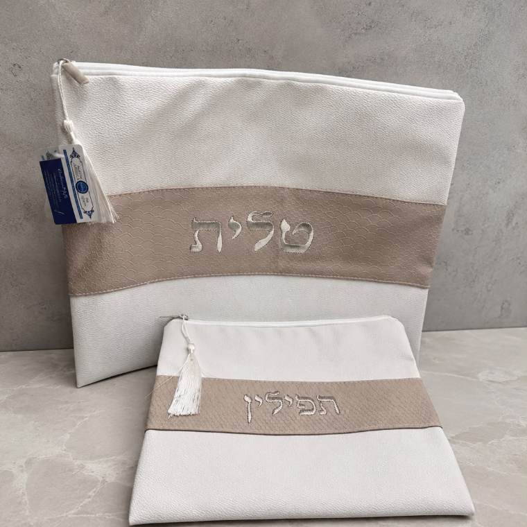 סט כיסויים דמוי עור ורוד — כיסוי טלית ותפילין | יָאֵר ירושלים